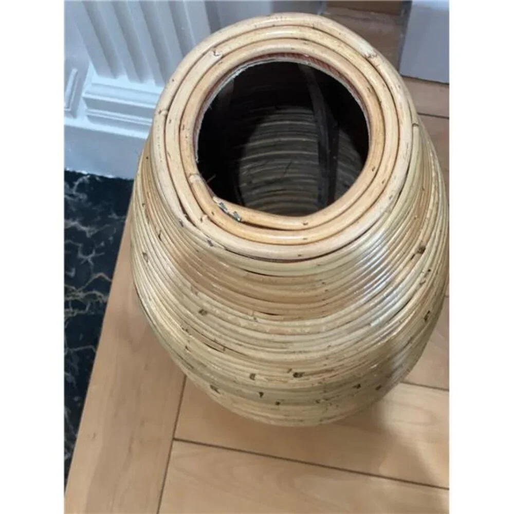 Indonesian rattan natural vase
